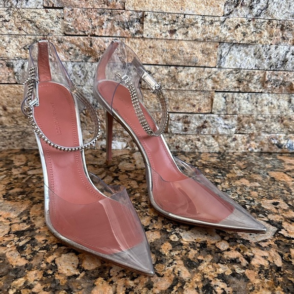 AMINA MUADDI Ursina Transparent Glass Pump Crystal Embellished - Picture 5 of 12